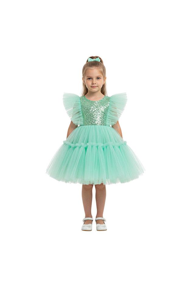 - Alice Butterfly Light Green Party Dress
