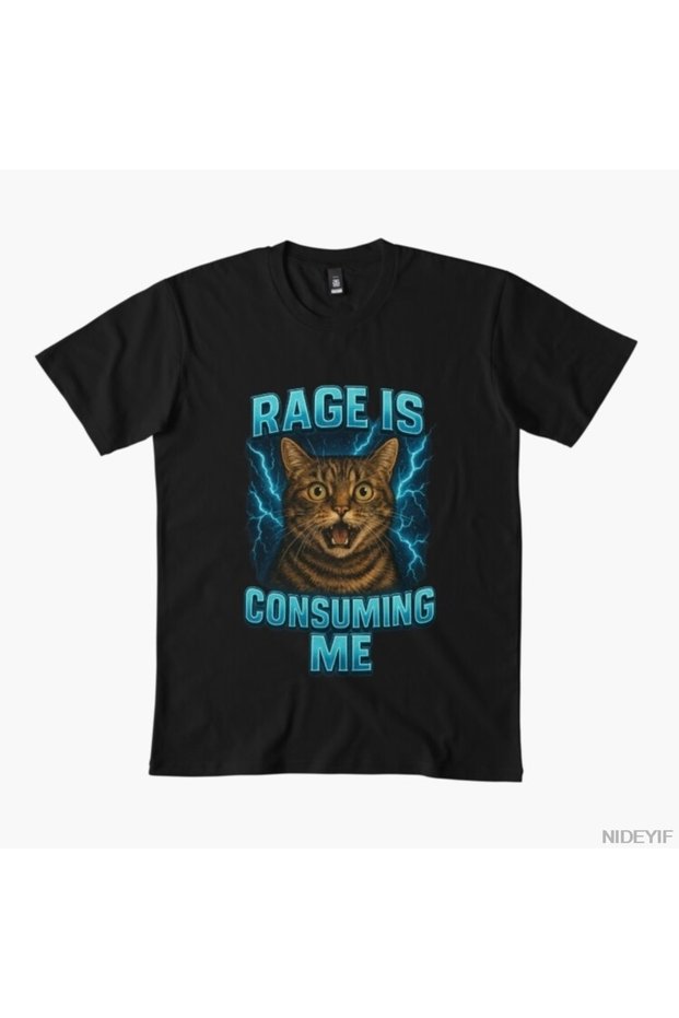 Anger Swallows Me Funny Cat T-Shirt 100% for Men Women Pack of Cotton T-Shirts Short Sleeve