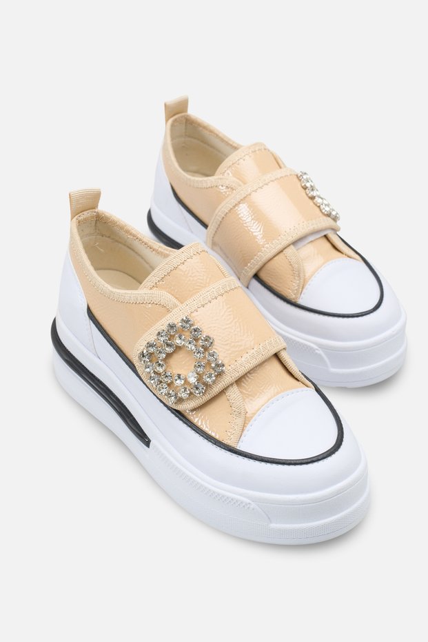 Mdln 713 Stone Buckle Detail Velcro Sports Shoes