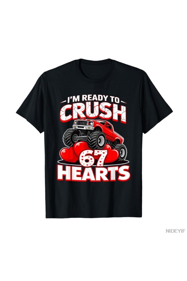 67 Heart I'M Ready to Get Destroyed Boys Valentines Six Seven Meme T-Shirt 1% for Men Women