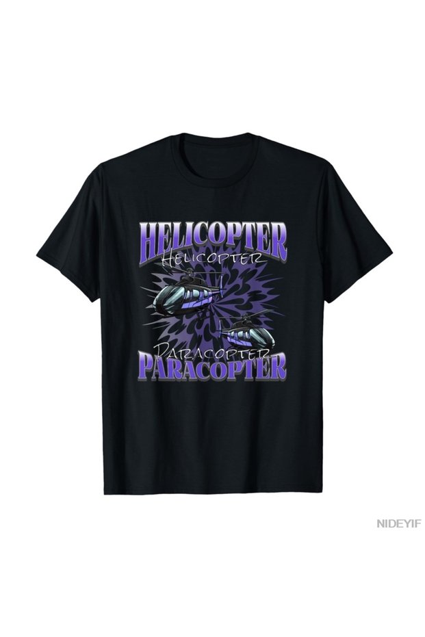 Helicopter Paracopter T-Shirt for Men Women 100% Cotton t Shirts Short Sleeve Tops 0