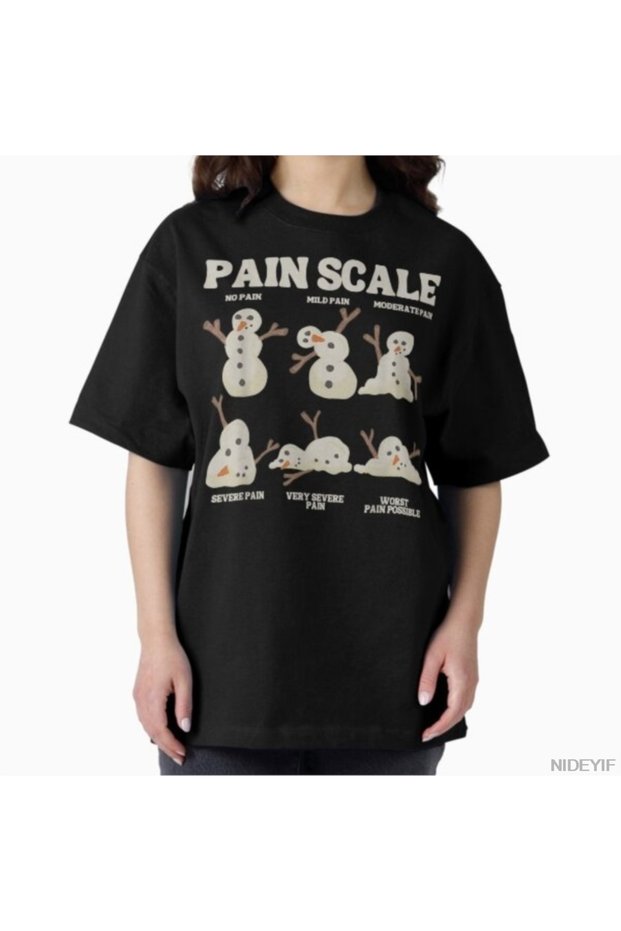Funny Melting Snowman Pain Scale Medical Humor T-Shirt for Men Women 100% Cotton Lu