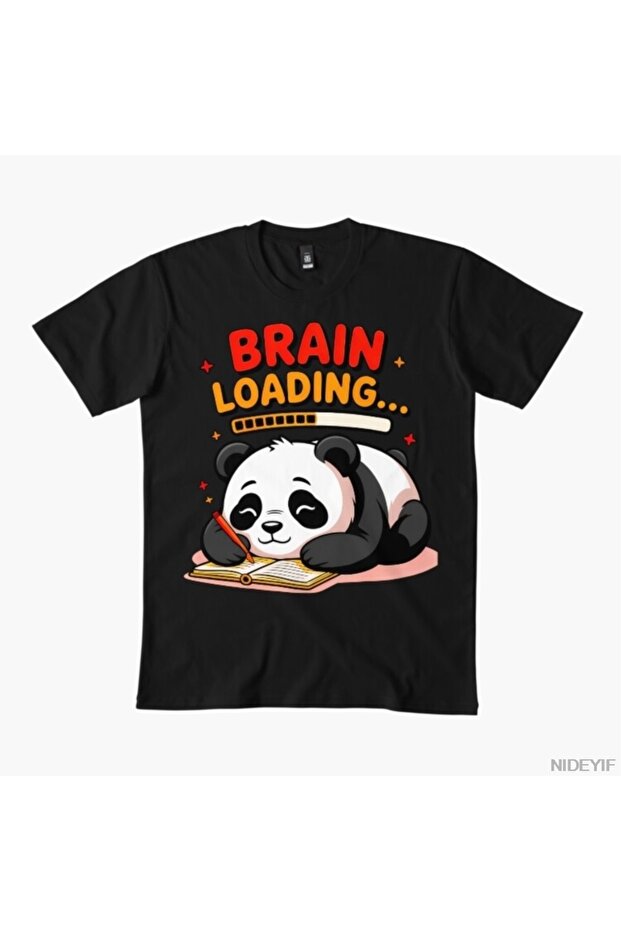 Brain Loading Sleepy Sloth Panda - Cute Work Motivation for Men Women Tiş