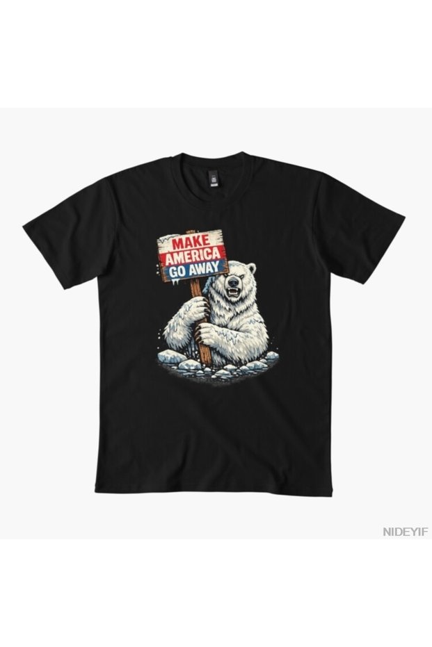 Keep America Away Polar Bear Greenland Protest T-Shirt 100% Pa for Men Women