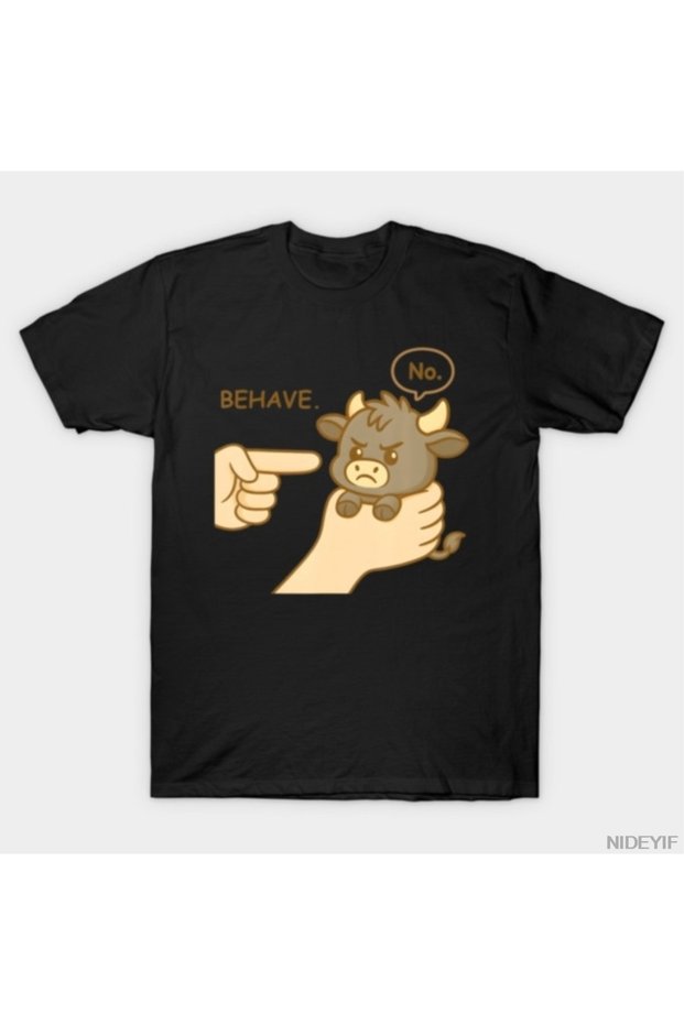 Dishonest Cow Cow Behave No Cartoon T-Shirt for Men Women 100% Pack of Cotton t Shirts K