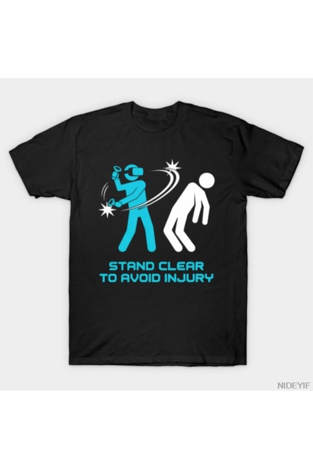 Funny Virtual Reality Vr Stay Away to Avoid Getting Hurt Gamer T-Shirt Men Women