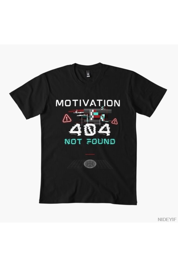 404 Motivation Not Found Glitch & Vaporwave 2.0 T-Shirt for Men Women 100% Cotton Lu T-Shirts K