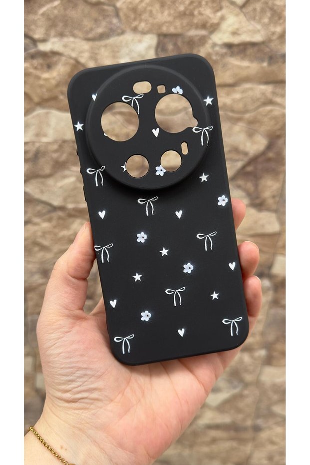 Mi 17 Ultra Compatible Mini Bow D Patterned Silicone D Shock-Absorbing Classic Protected Rubber Case