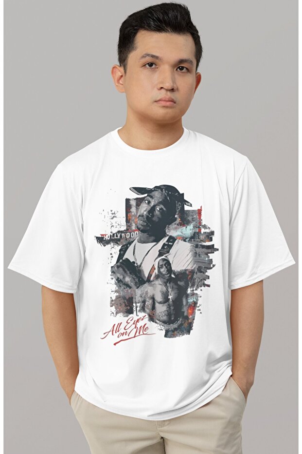 Design Tupac Rapper All Eyez on Me 2Pac Singer Printed Unisex Oversized T-Shirt