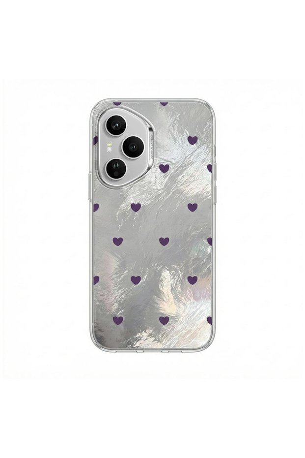Honor 400 Pro 5g Compatible Case Heart Pattern Silicone Case Lilac