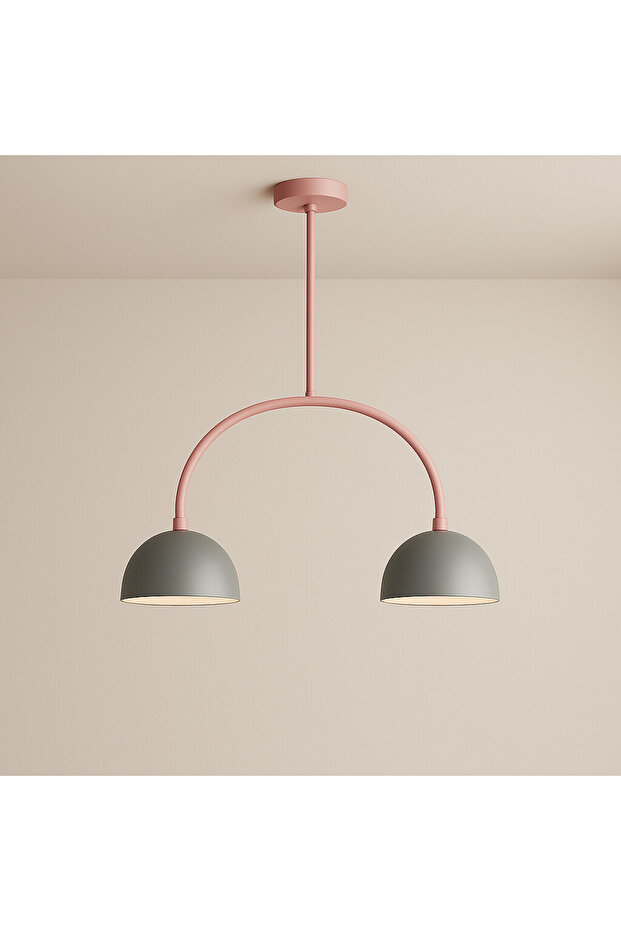 LoopTwin Sarkıt Lamba-Avize - Modern Endüstriyel Mufak Hol Cafe Salon Avize - 3