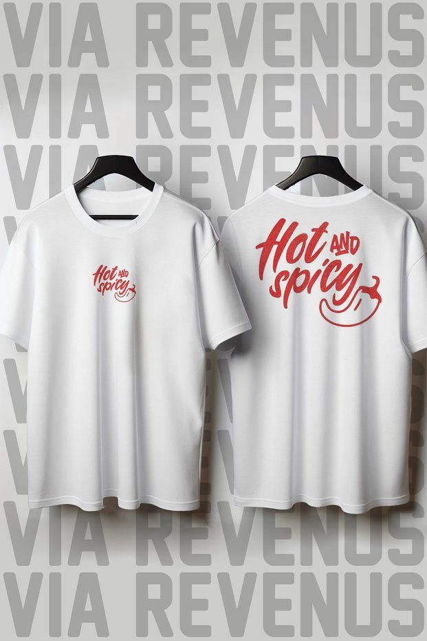 Hot and Spicy Printed Crew Neck Loose Fit 100% Cotton Unisex Tshirt