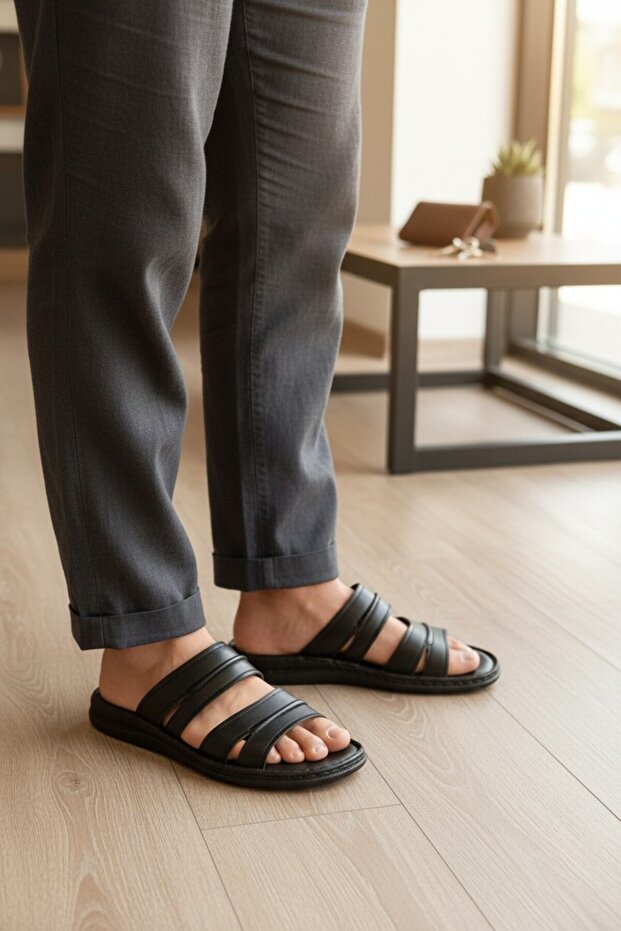 Three-Band Smooth Vaketa Textured Anatomical Slipper