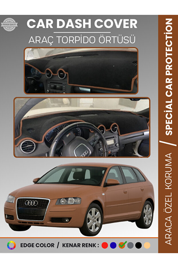 Audi A3 (2004-2008) Dashboard Cover Front Chest Protection Dashboard Protection Vehicle Specific Non-Slip Easy Installation