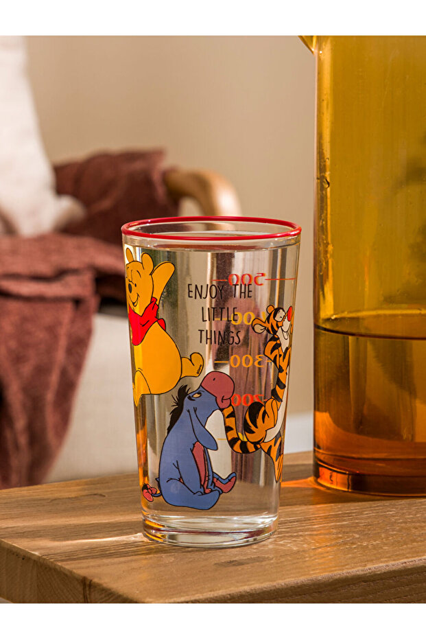 Mixed Winnie the Pooh Printed Glass Water Cup 500 ml