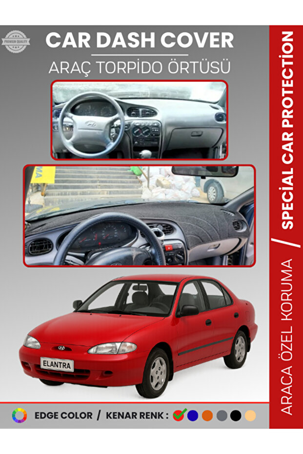Hyundai̇ Elantra (1995-2000) Dashboard Cover Front Panel H Rug Dashboard Protection Exact Fit Uv Protection Non-Slip