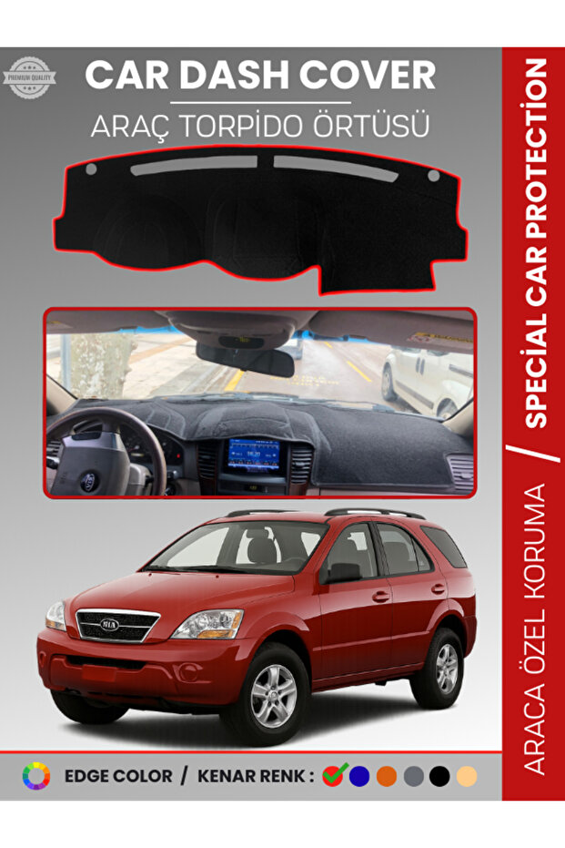 Kia Sorento (2006-2009) Dashboard Cover Front Panel H Rug Dashboard Protection Perfect Fit Vehicle Specific Non-Slip