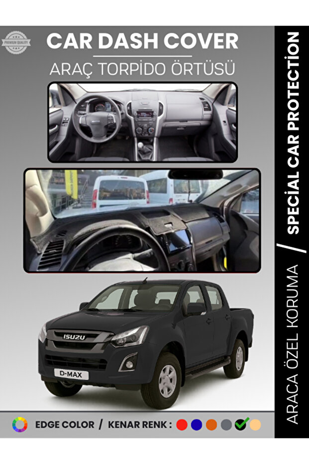 Isuzu D-Max Rt50 Kasa (2012-2019) Dashboard Cover Front Chest Protection Dashboard Protection Full Fit Uv Protection