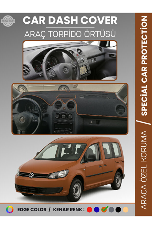 Volkswagen Caddy (2004-2015) Dashboard Cover Front Chest Protection Dashboard Protection Perfect Fit Prevents Cracking