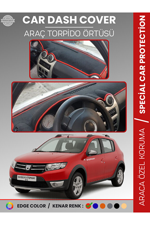 Dacia Sandero Stepway (2010-2015) Dashboard Cover Front Chest Protection Full Fit Non-Slip Easy Installation