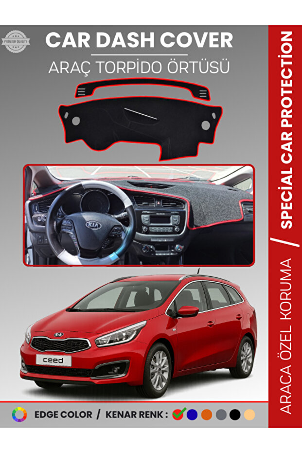Kia Ceed (2013-2019) Dashboard Cover Front Panel Dashboard Protection Full Fit Full Fit K Non-Slip Easy Installation
