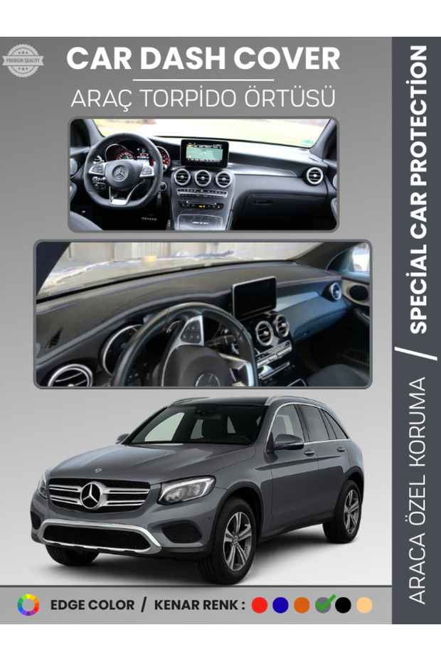 Mercedes Glc (2015-2020) Dashboard Cover Panel Protection Dashboard Protection Full Fit Prevents Cracking Non-Slip