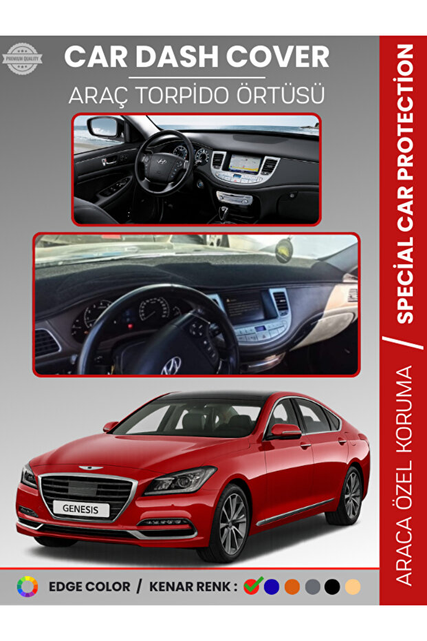 Hyundai Genesis Bh Kasa (2008-2014) Dashboard Cover Front Panel Rug Dashboard Protection Perfect Fit Uv Protection
