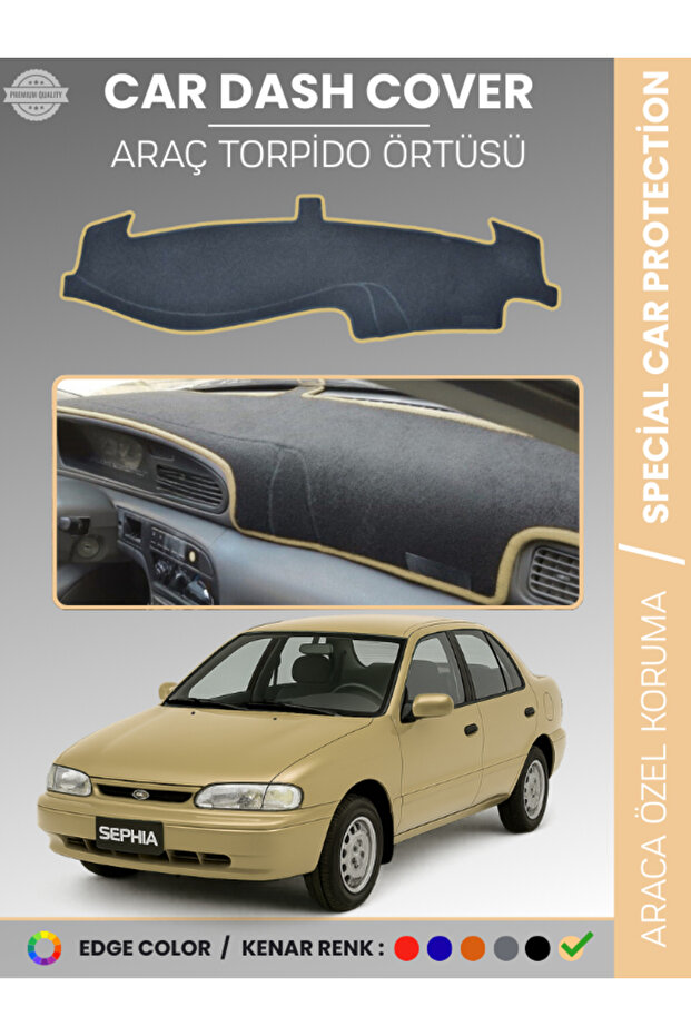 Kia Sephi̇a (1995-1998) Dashboard Cover Front Panel Ha Rug Dashboard Protection Perfect Fit Vehicle-Specific Non-Slip