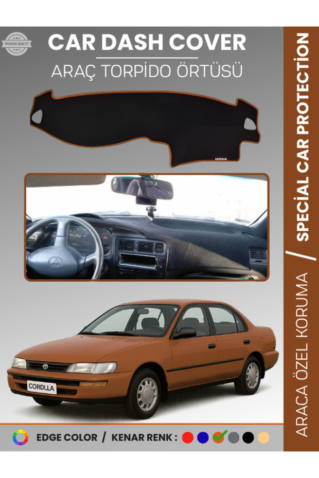 Toyota Corolla E100 (1991-1995) Dashboard Cover Front Chest Protection Vehicle-Specific Prevents Cracking Non-Slip