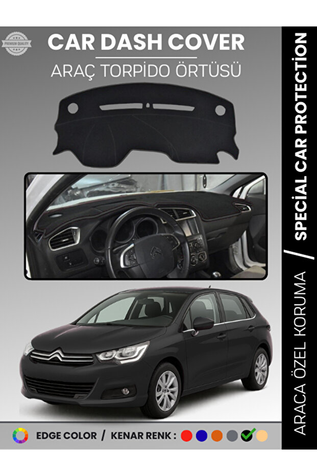 Citroen C4 (2005-2020) Dashboard Cover Front Chest Dashboard Protection Perfect Fit Prevents Cracking Easy Installation
