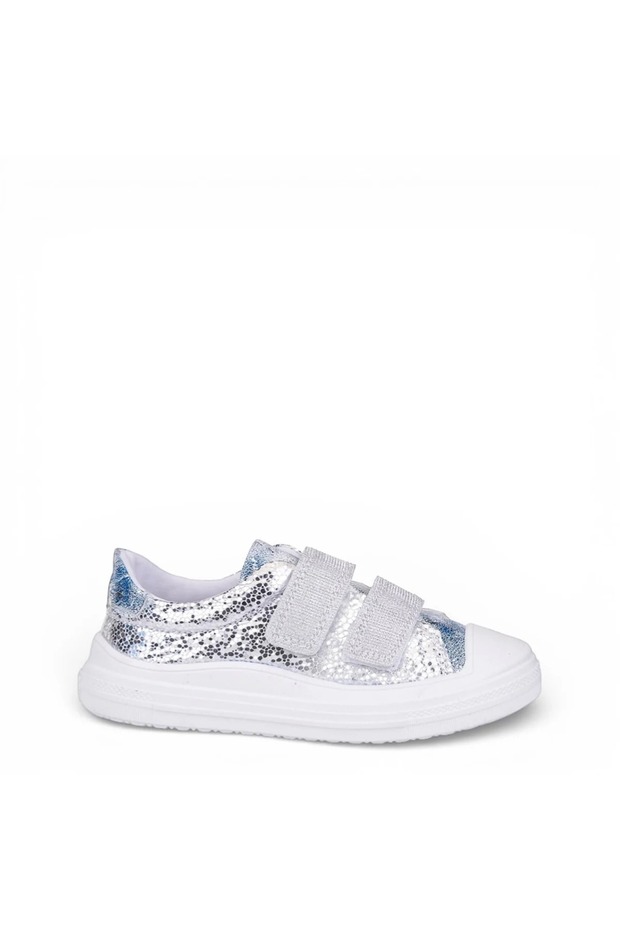 1002 Orthopedic Girl Child Silver Glittery Sneakers