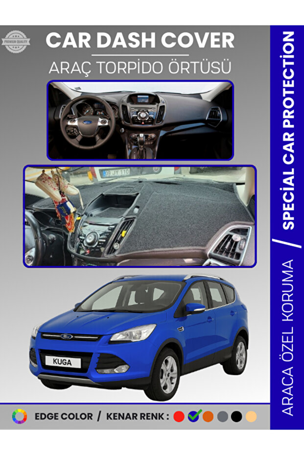 Ford Kuga (2013-2015) Dashboard Cover Front Chest Protection Dashboard Protection Perfect Fit Prevents Cracking