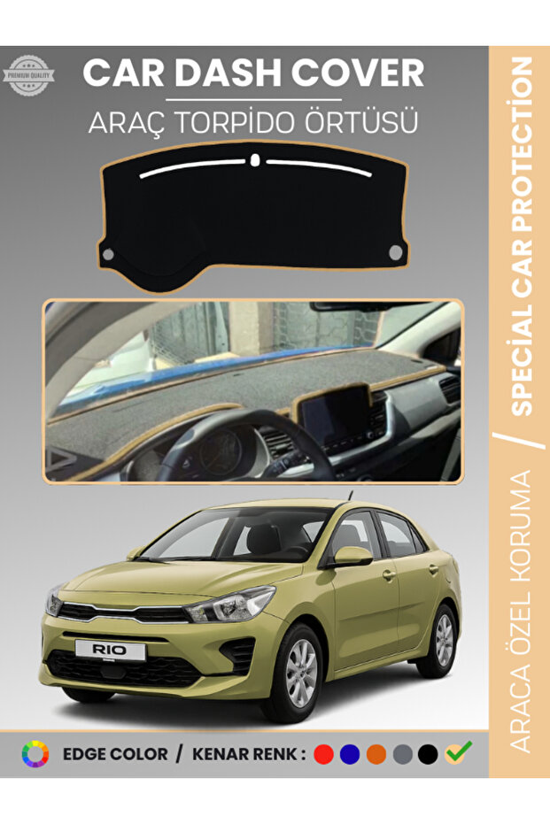 Kia Rio (2019+) Dashboard Cover Front Panel Ha Rug Dashboard Protection Full Fit Vehicle Specific Ka Non-Slip Event-Specific Assembly