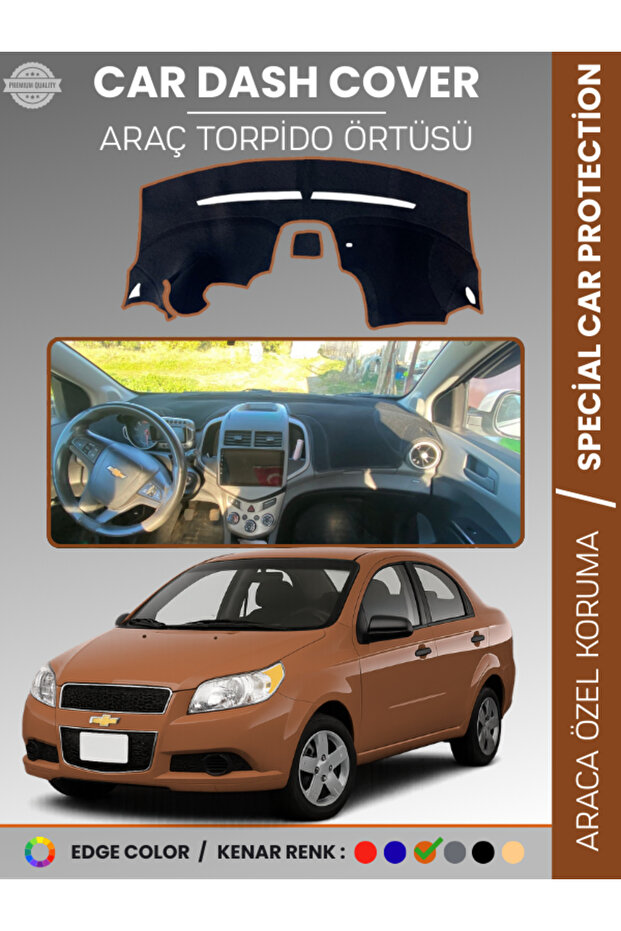 Chevrolet Aveo (2011-2020) Dashboard Cover Front Chest Dashboard Protection Full Fit Non-Slip Quick Installation