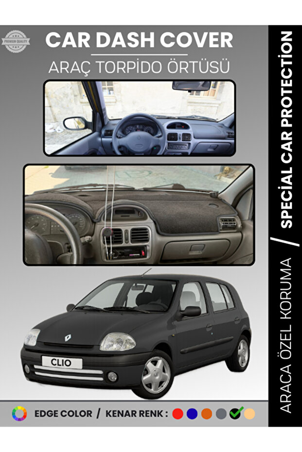 Renault Clio 2 Screened (2001-2012) Dashboard Cover Front Chest Protection Dashboard Protection Vehicle Specific