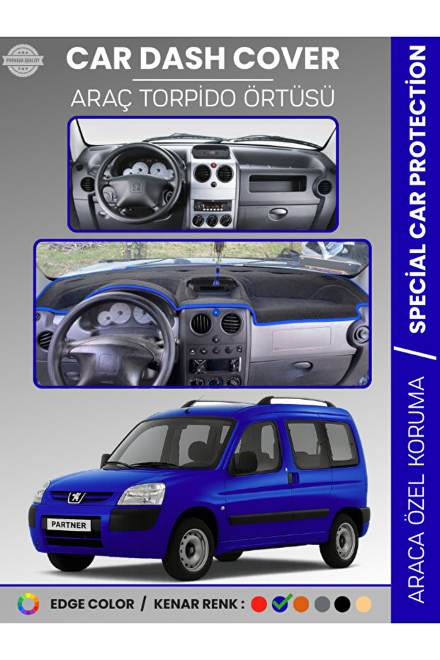 Peugeot Partner (2002-2008) Dashboard Cover Panel Protection Dashboard Protection Full Fit Non-Slip Custom Cut