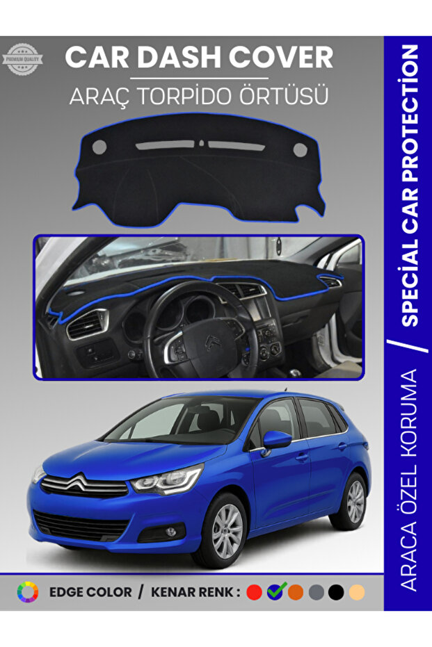 Citroen C4 (2005-2020) Dashboard Cover Front Chest Dashboard Protection Perfect Fit Prevents Cracking Easy Installation