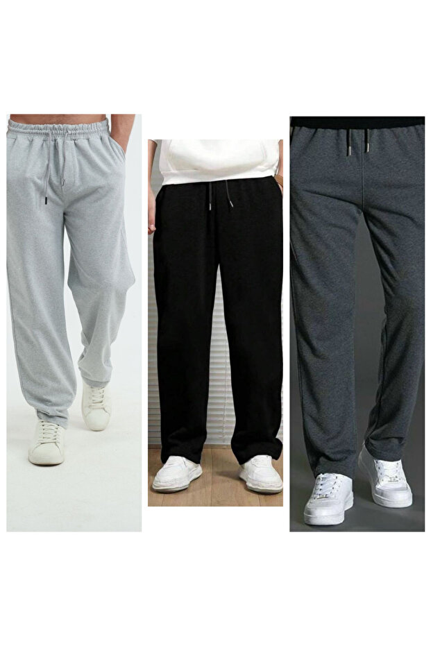 3-Piece Men's Pants with Relaxed Cut and Comfortable Waist (Regenerated Fabric)