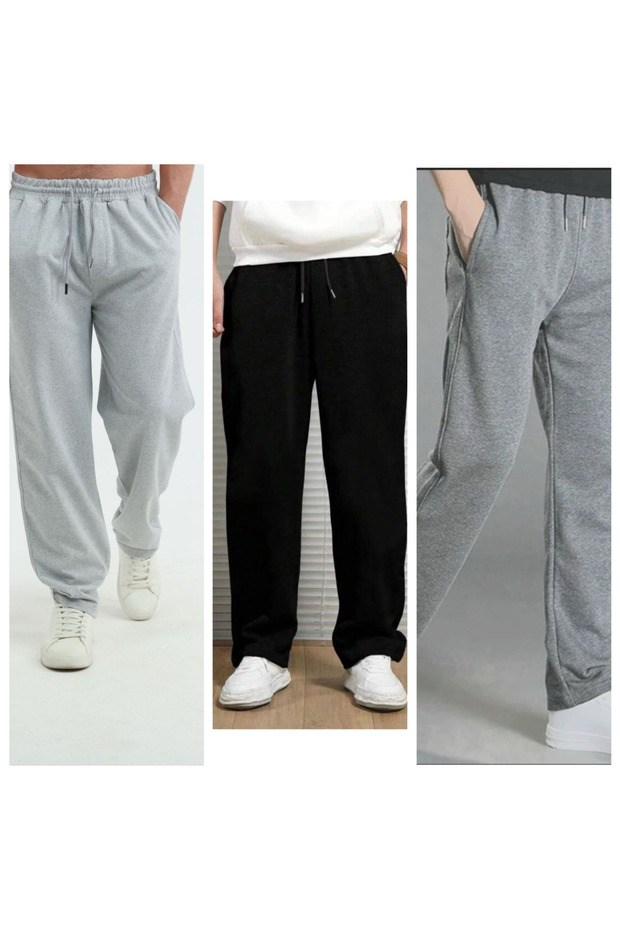 3-Piece Men's Pants with Relaxed Cut and Comfortable Waist (Regenerated Fabric)