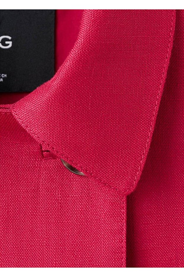 Çift düğmeli keten blazer ceket - 8