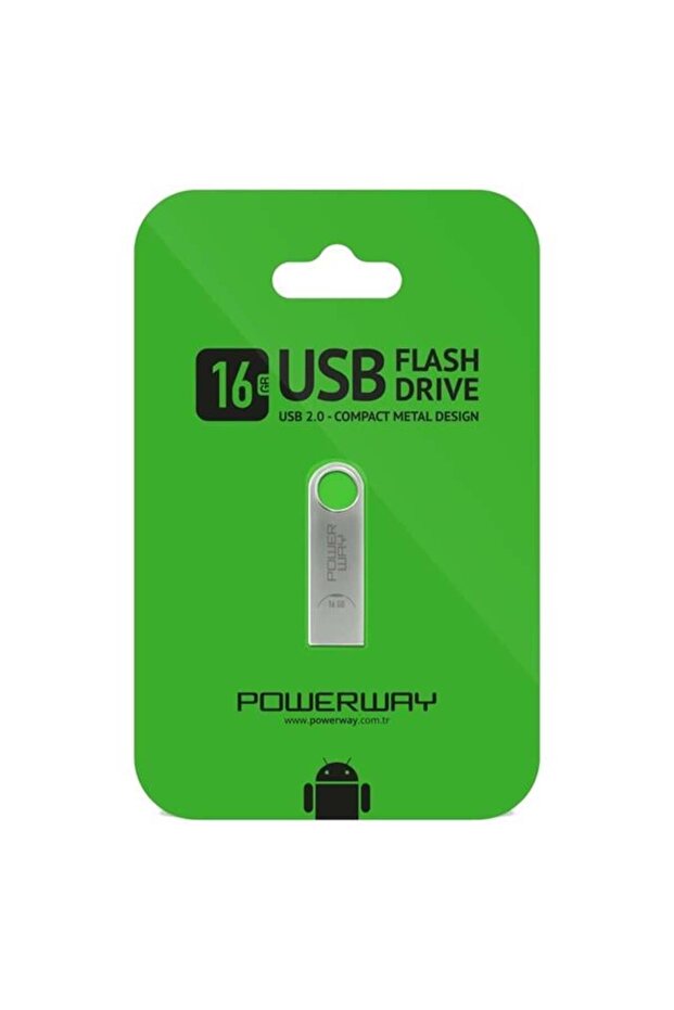 ذاكرة فلاش USB 2.0 معدنية بسعة 16 جيجابايت من Powerway