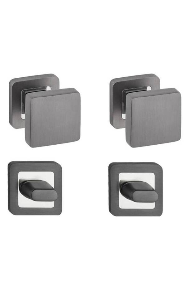 TREND Chrome Graphite Mobile Buttons with WC Rosette - 1