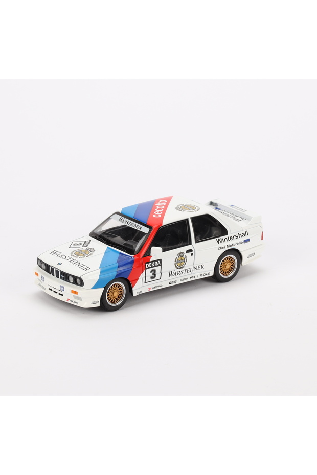 1:24 Scale Model Vehicle with Sound and Light, 4 Doors, Opening Hood and Trunk, with Stand, White
