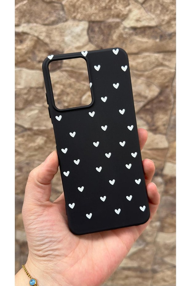 Casper Via M40 Compatible Mini White Heart Patterned Silicone Shock-Absorbing Classic Protected Rubber Case