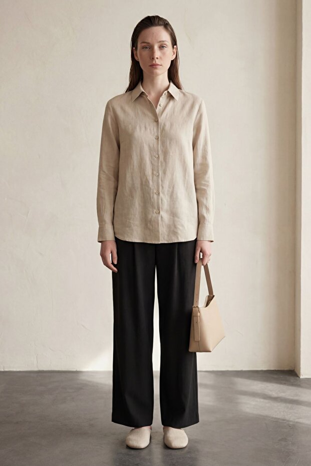 My Fashion Comfortable Pleated Straight Leg Pants