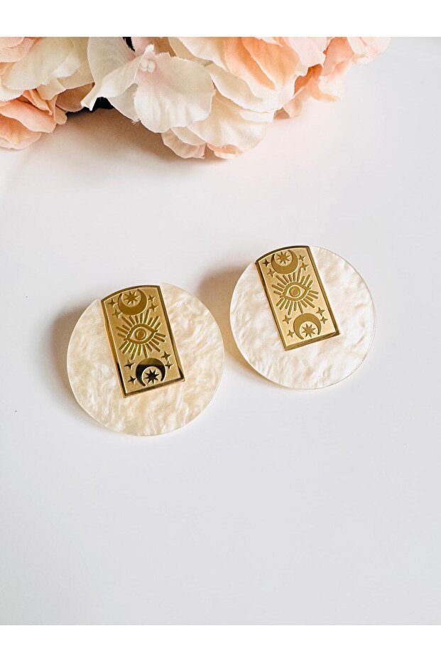 Steel Egyptian Gold Earrings 4 cm