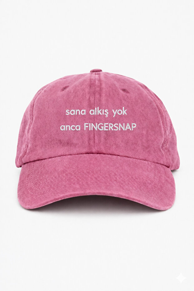 ''Sana Alkiş Yok Anca Fingersnap'' Embroidered Washable Hat / Embroidered Cotton Pack Washed Cap