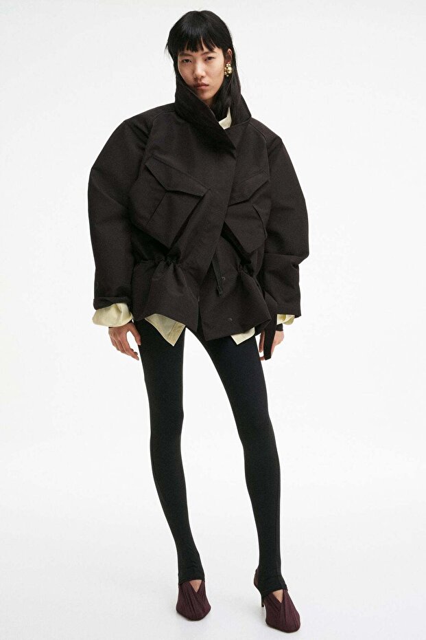 Hooded peplum jacket