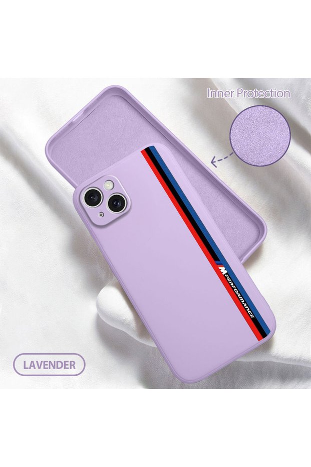 iPhone 15 Plus Compatible Soft Silicone Phone Case with Velvet Camera Protections Bmw Pattern
