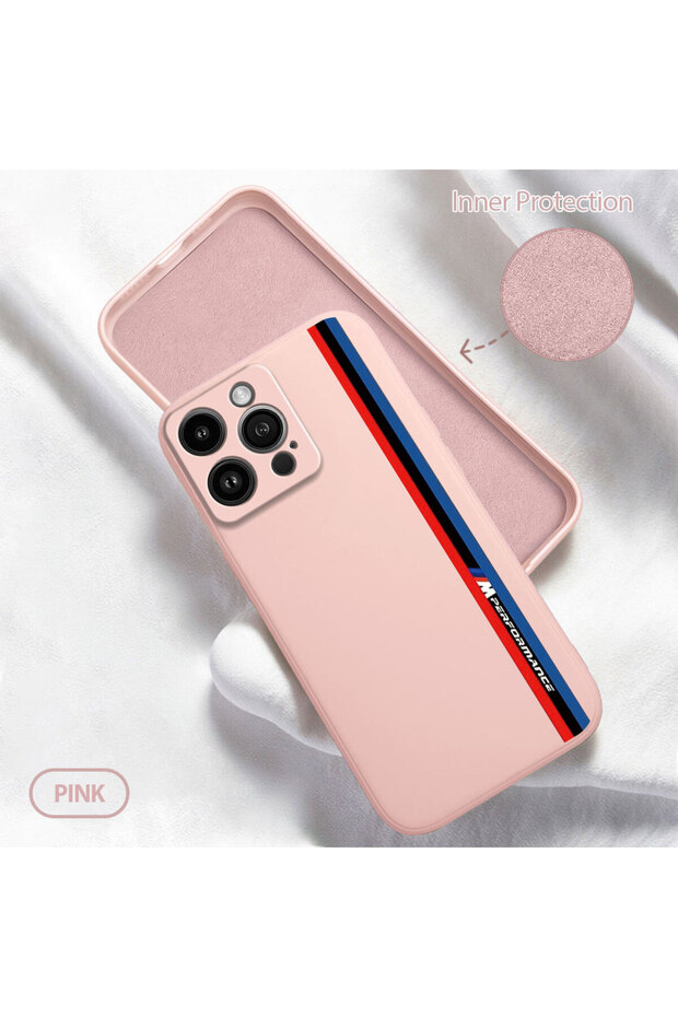 حافظة هاتف من السيليكون الناعم متوافقة مع هاتف iPhone 14 Pro Max، تحتوي على مخمل كاميرات مع حماية، نمط BMW